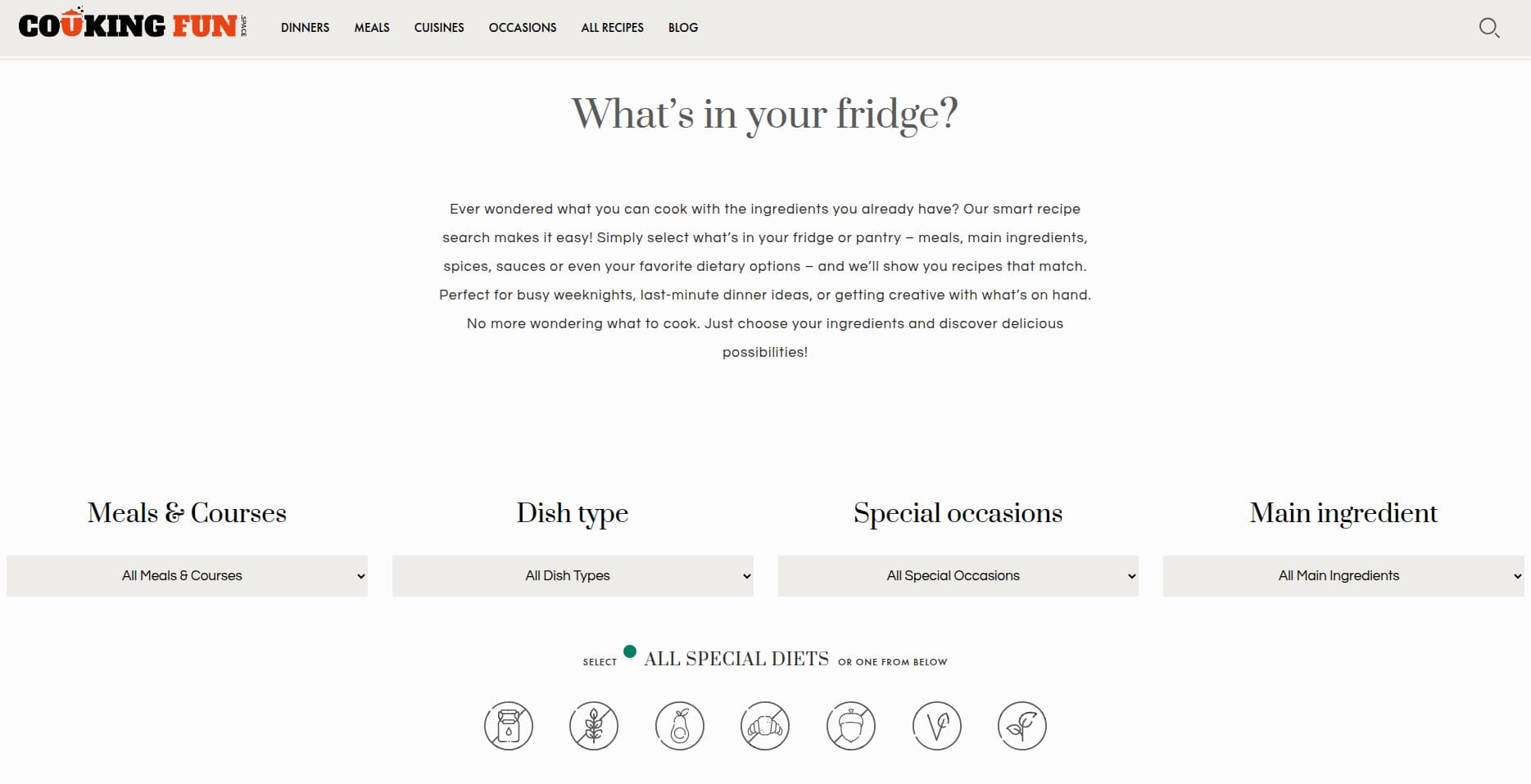 CookingFun.Space 'what is in your fridge' preview