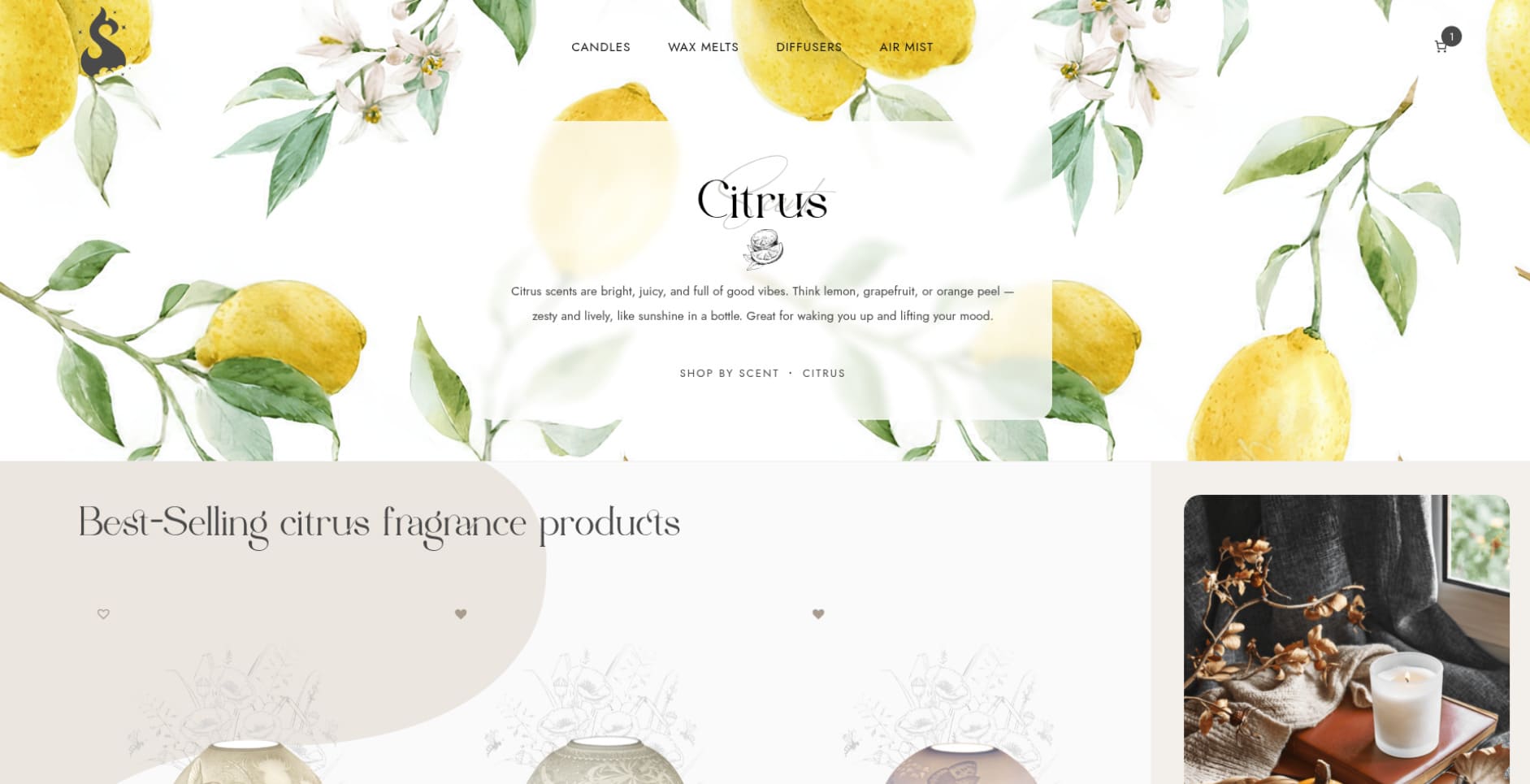 Stroll with Candle scent page