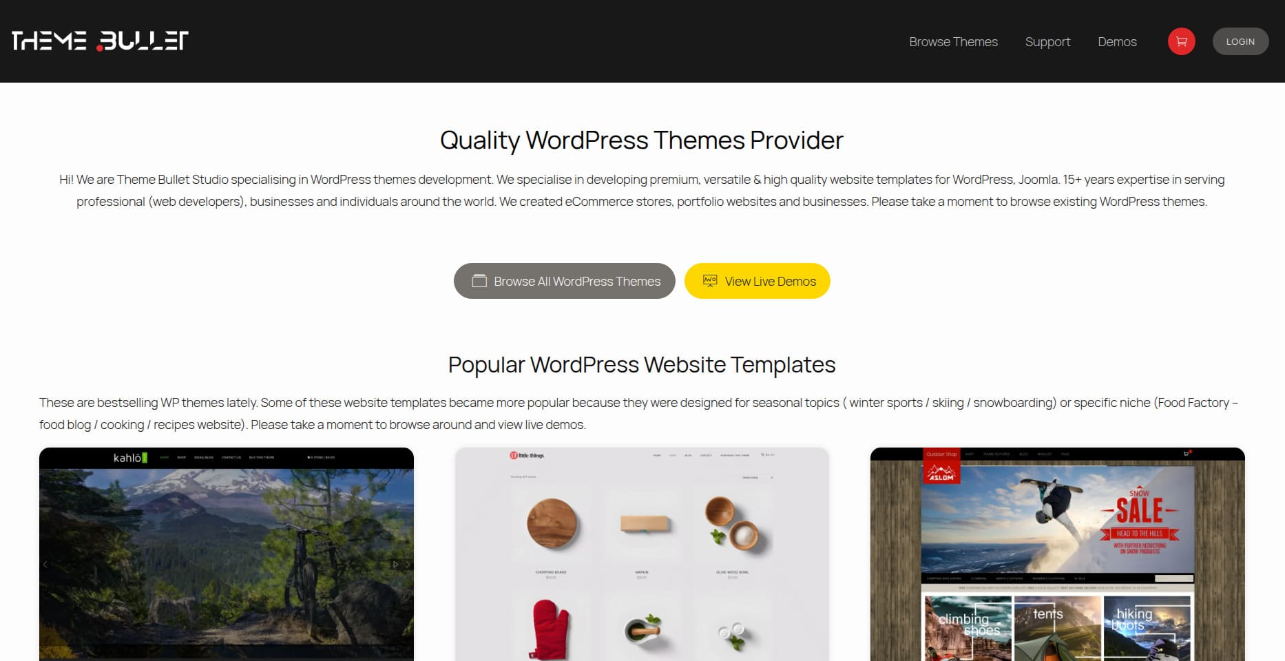 Theme Bullet website