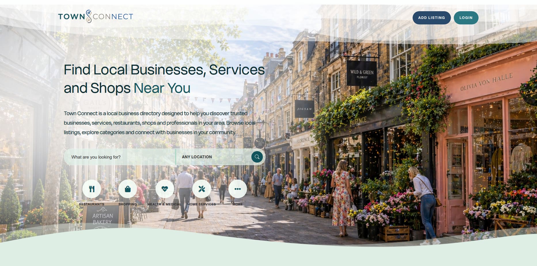 Town Connect website
