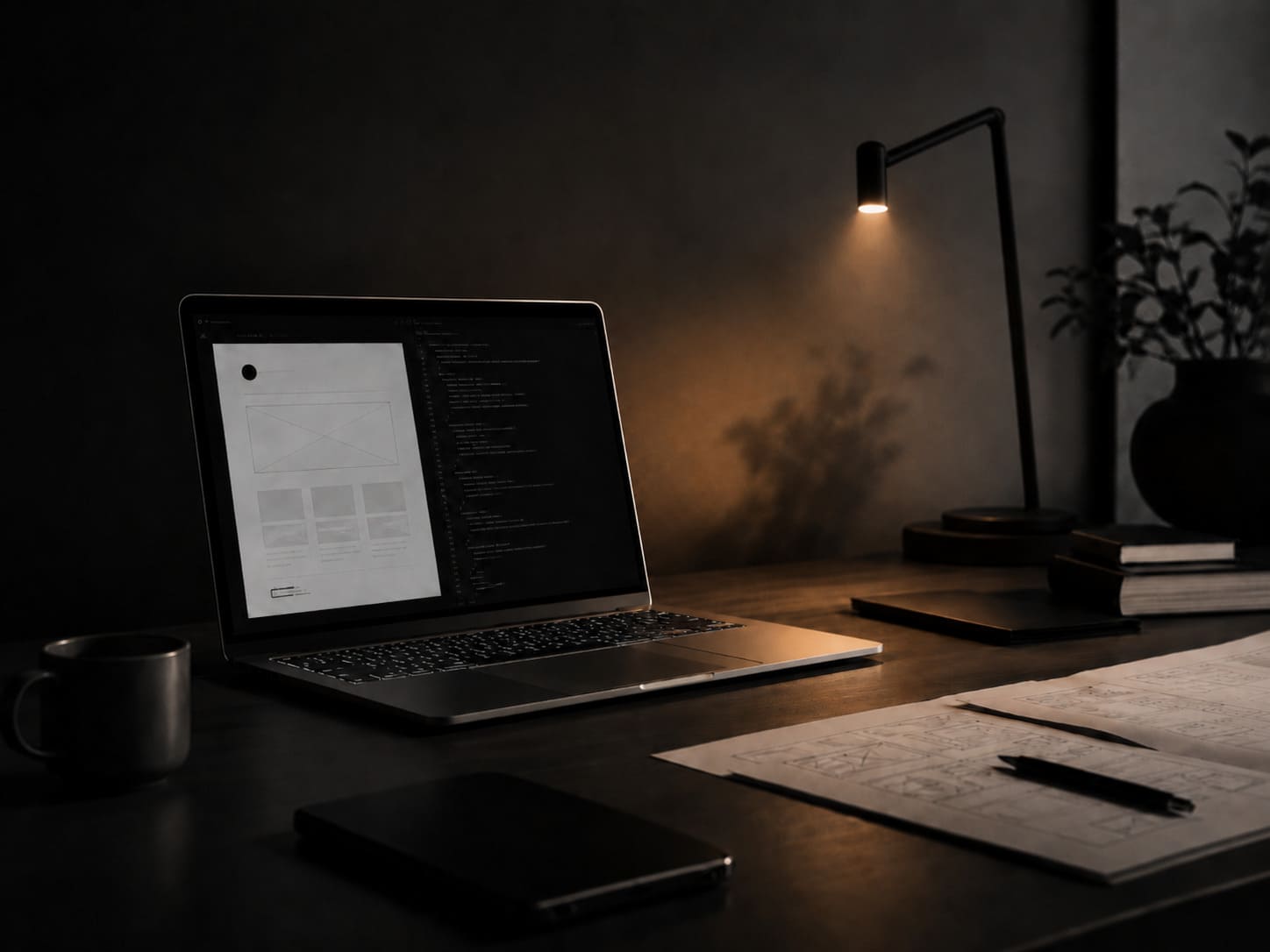 Website project displayed on laptop